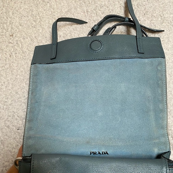 Prada Etiquette Flap Bag Studded Glace Calfskin Small bag - Picture 9 of 17